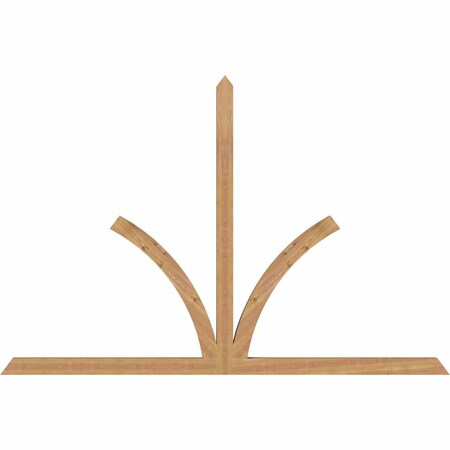 Ekena Millwork Richland Timber Gable Bracket, Western Red Cedar, 96"W x 64"H x 3 1/2"D x 3 1/2"F, 16/12 Pitch GBW096X64X0404RIC00SWR